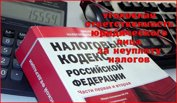 Уголовная ответственность за неуплату налогов юридическим лицом