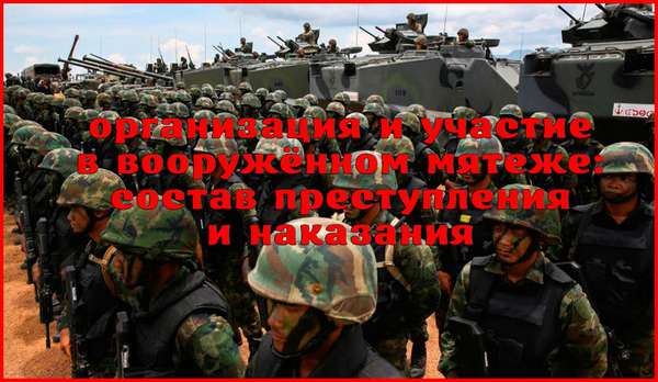 Ответственность за организацию вооруженного мятежа либо активное участие в нем